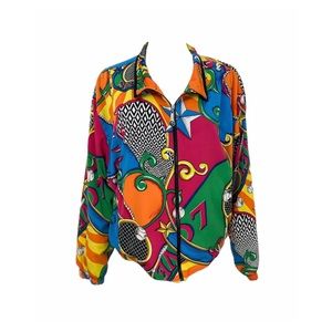 Vintage Tennis Graphic Windbreaker Jacket SZ L